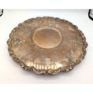 Poole Old English EPC 502 Round Dish Silverplate 10" TARNISH